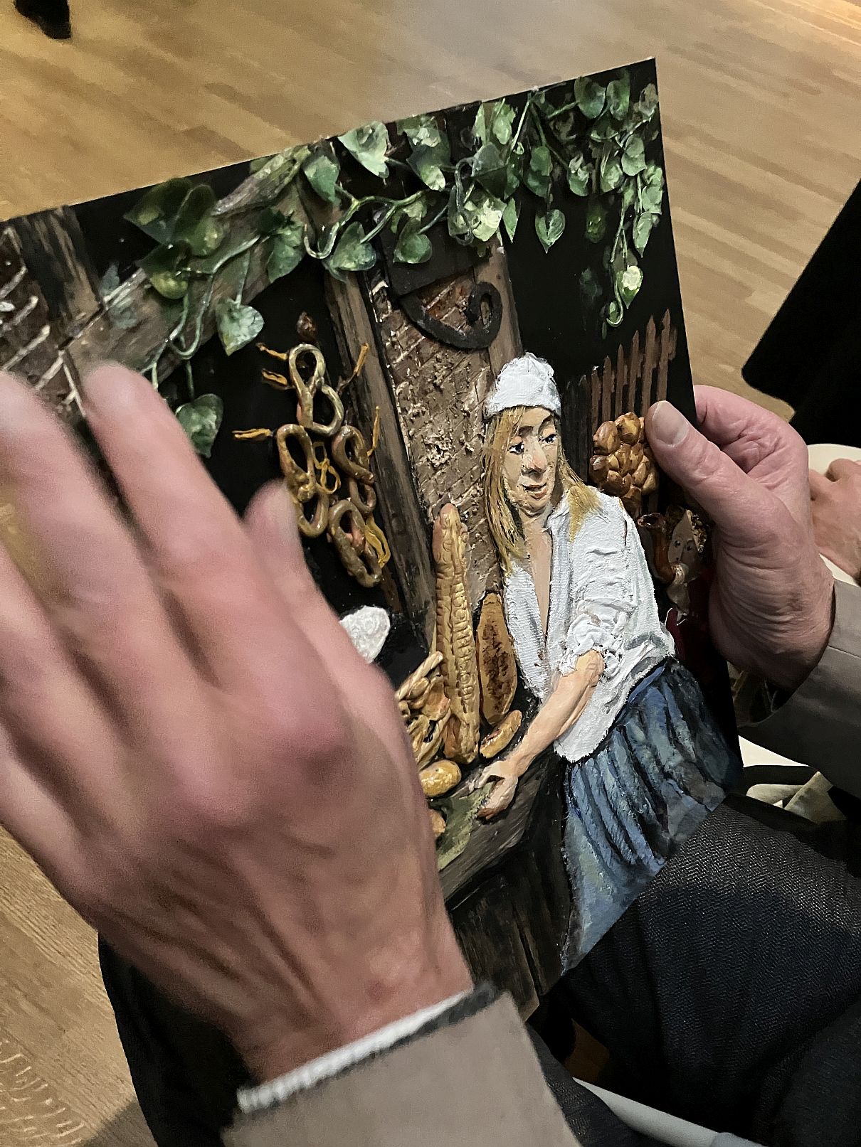 handgemaakte voelplaat van schilderij van Jan Steen